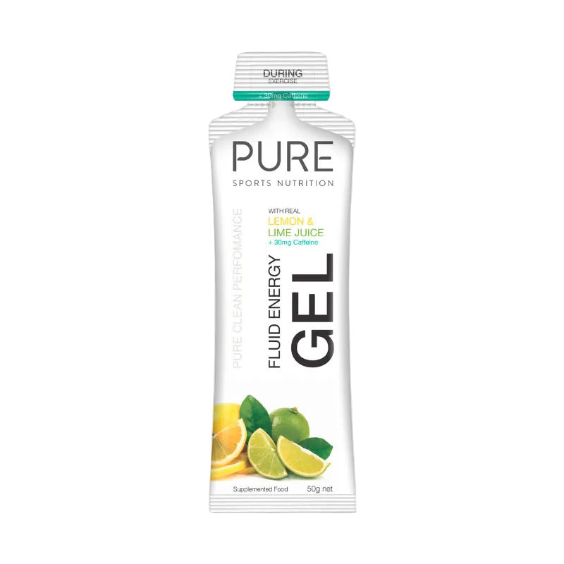 Pure - 50g Fluid Energy Gels - Lemon&Lime + Caffeine