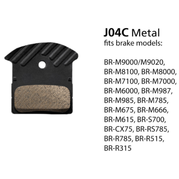 Shimano BR-M9000 Disc Brake Pads J04C w/Fin Metal 1 Pair