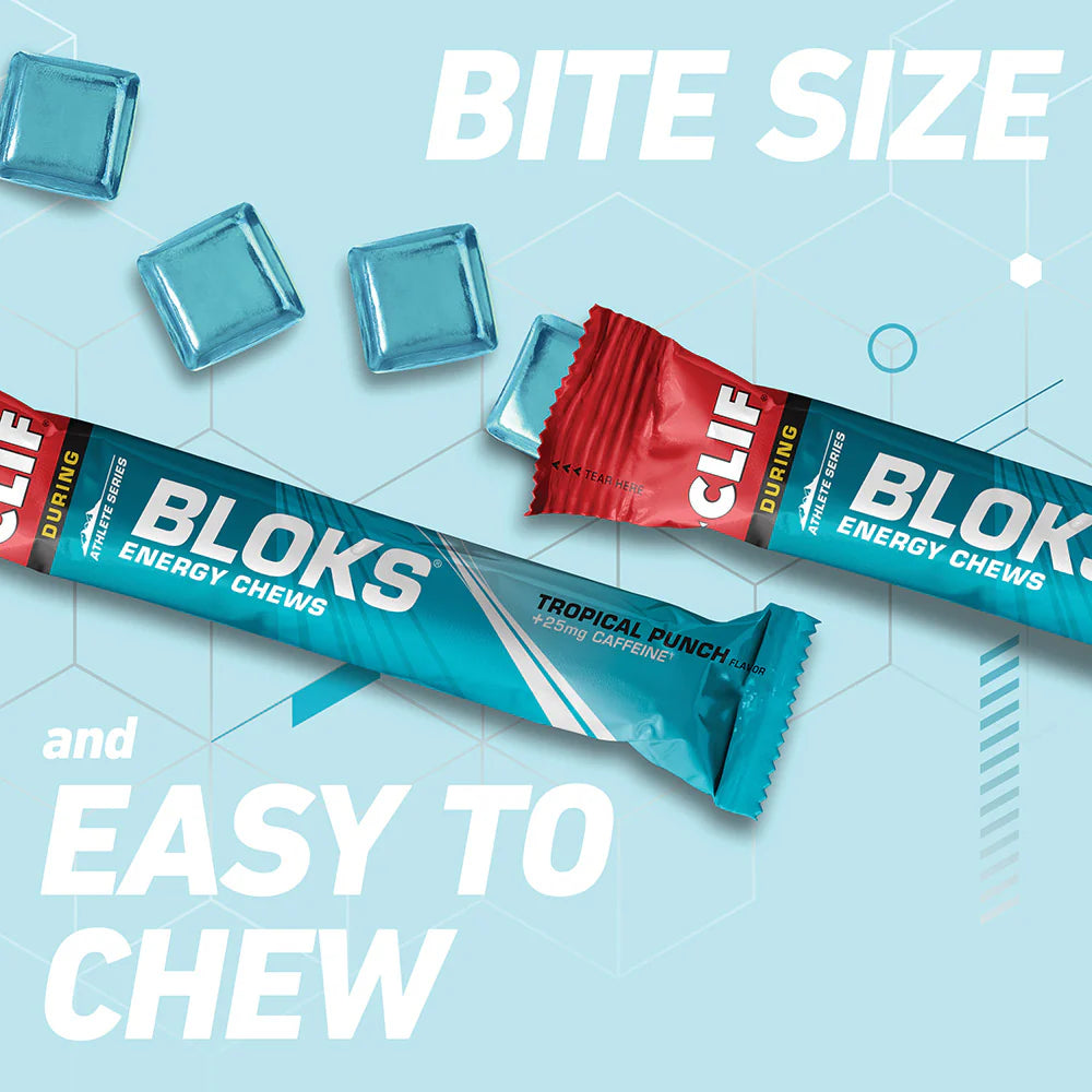 CLIF Bloks Energy Chews - Tropical Punch+Caffeine