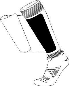 Le Bent Pixel Light Cushion Snow Sock - Dark Eucalypt