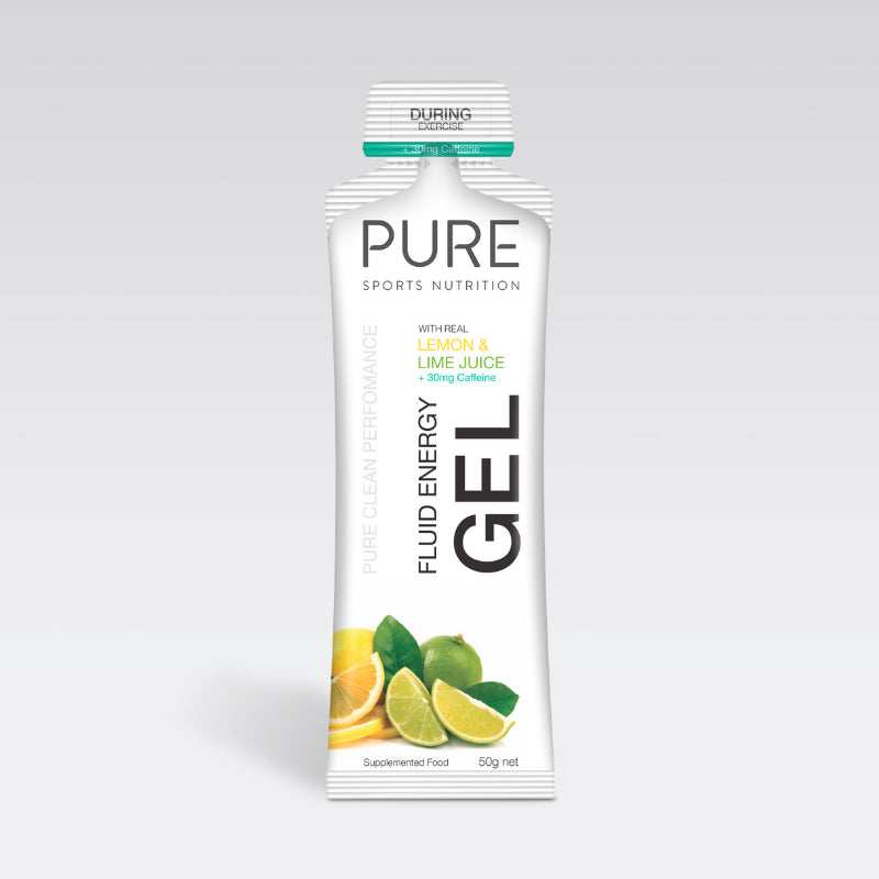 Pure - 50g Fluid Energy Gels - Lemon&amp;Lime + Caffeine