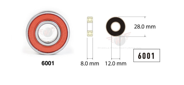 28X12x8 6001 MAX Suspension Sealed Bearing