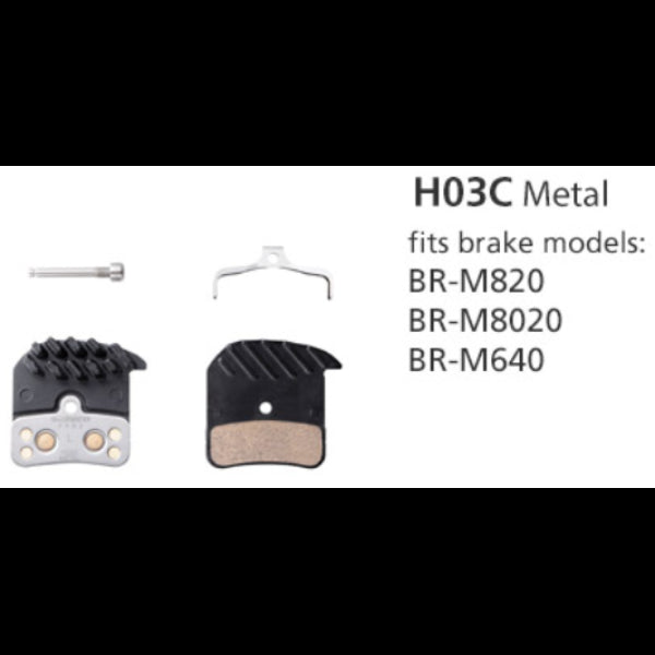 Shimano H03C 4-Piston Metal Brake Pads w/Fin